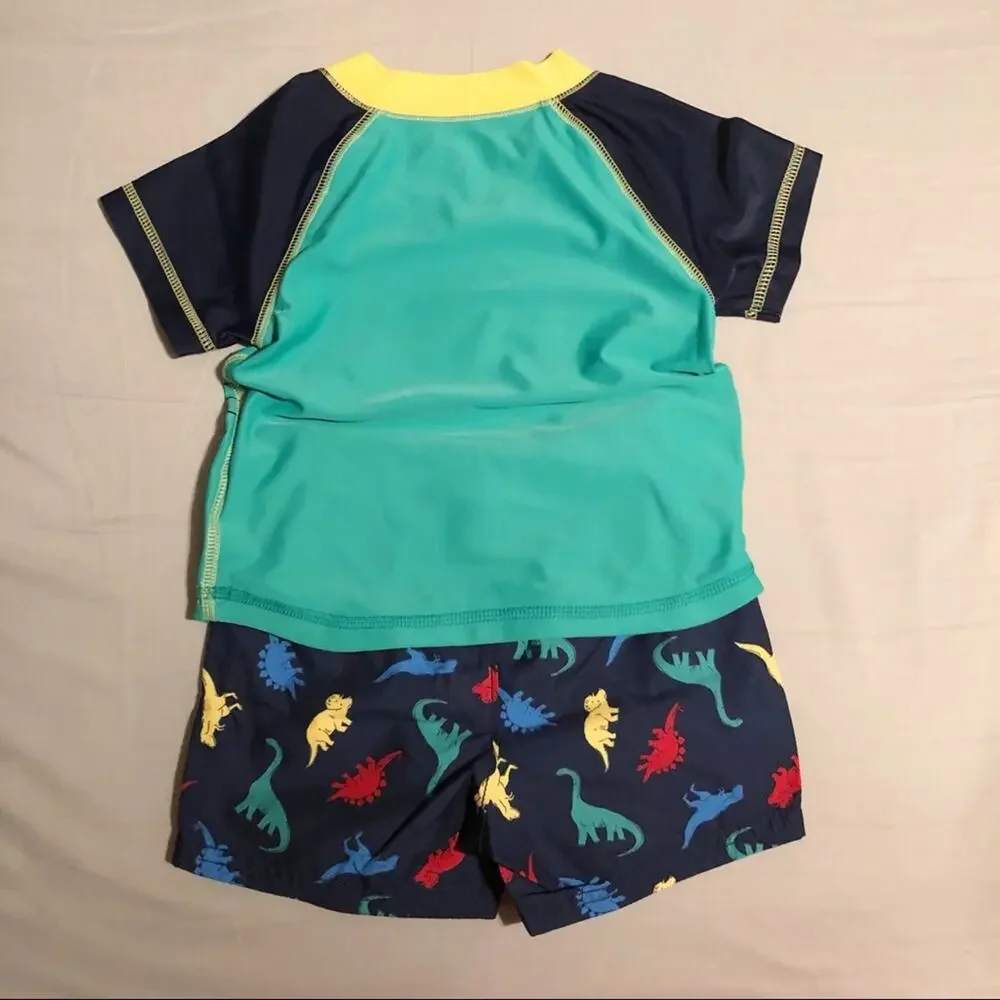 NWT Gap 12-18 Months Dinosaur Rash Guard Bathing Suit Set